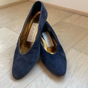 JOAN & DAVID vintage blue suede shoes